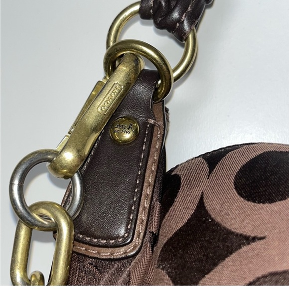 Brown Coach Satchel Chain Bag W/ Dust Bag Included AUTHENTIC! - Picture 6 of 11